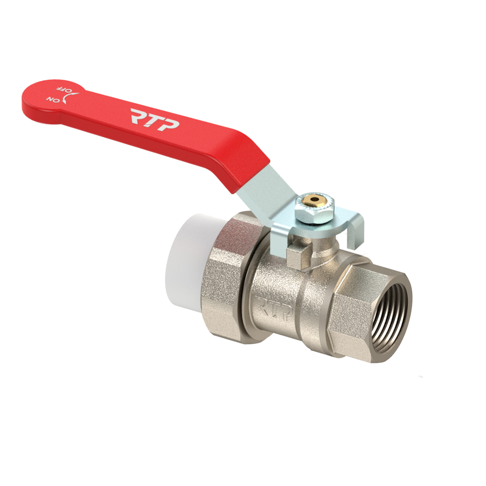 Кран с переходом на ППР 20х1/2\" (РВ) шаровый ручка латунь (ЛС59-2 ...