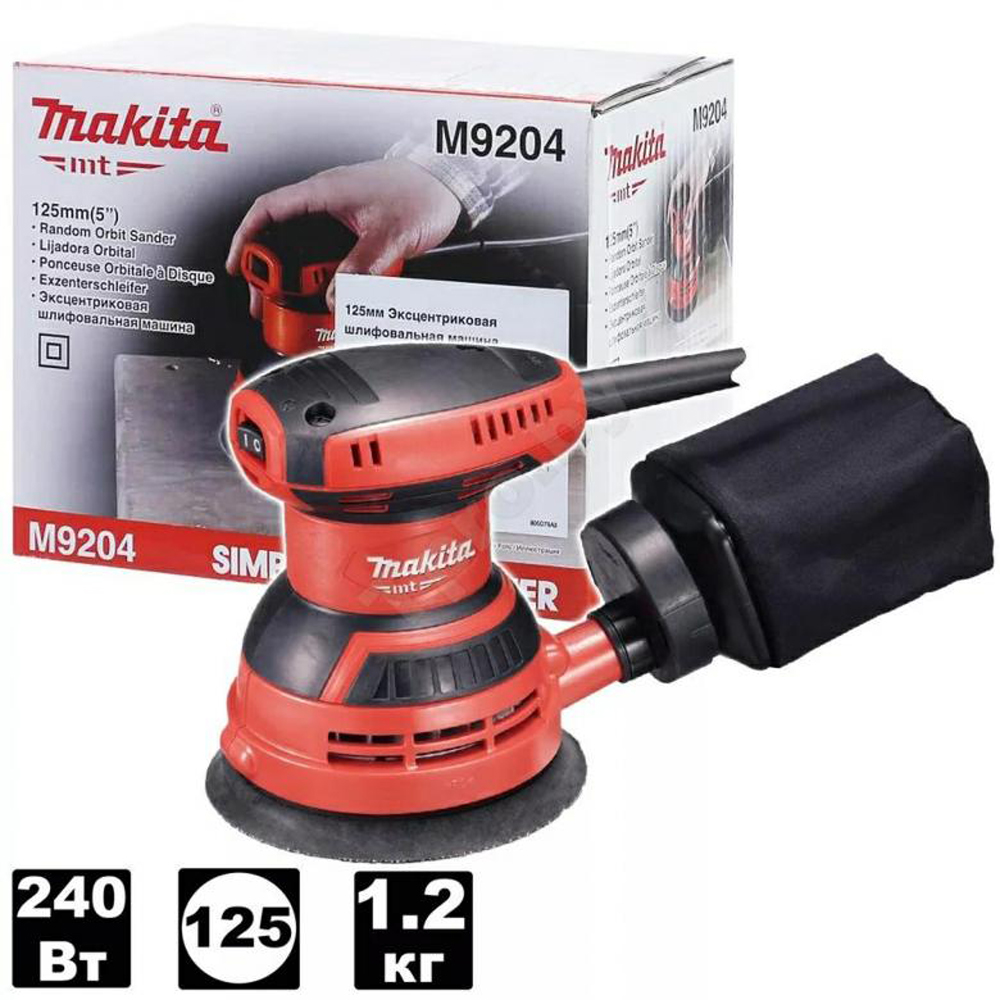 Машина шлифовальная эксцентриковая 125мм 240Вт 1,2кг MAKITA M9204