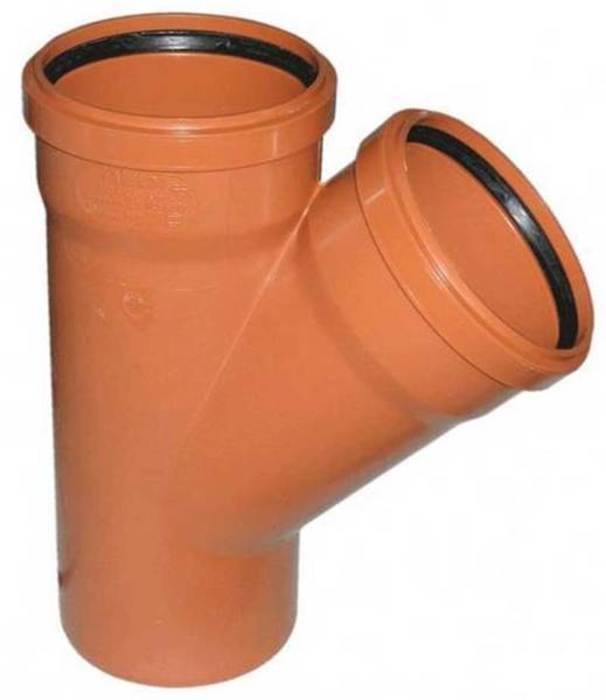 Тройник канализационный ПВХ 110х110х110мм/45гр наружный в Калининграде