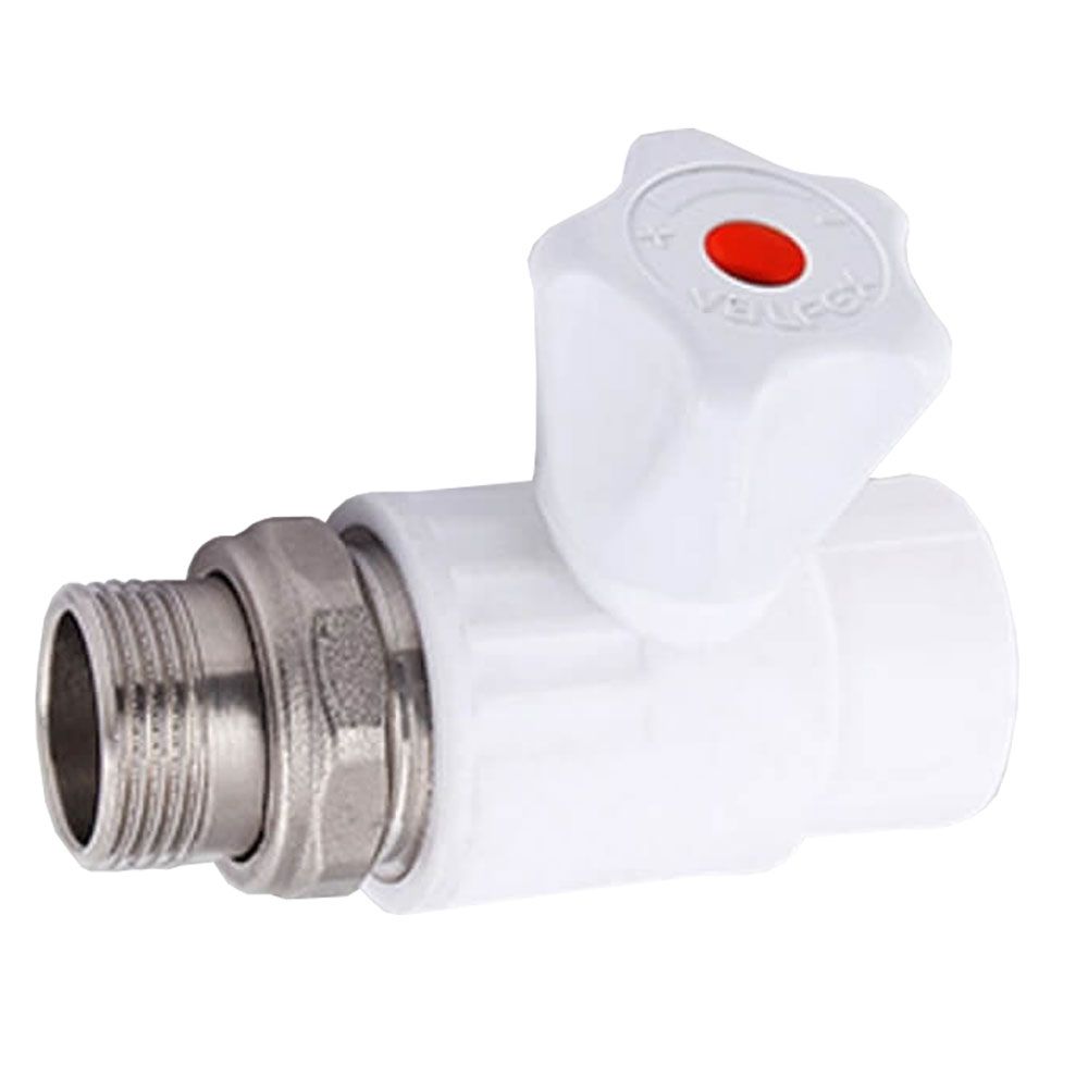 Кран для радиатора ППР белый ПРЯМОЙ 20мм x 1/2, Valfex в Калининграде