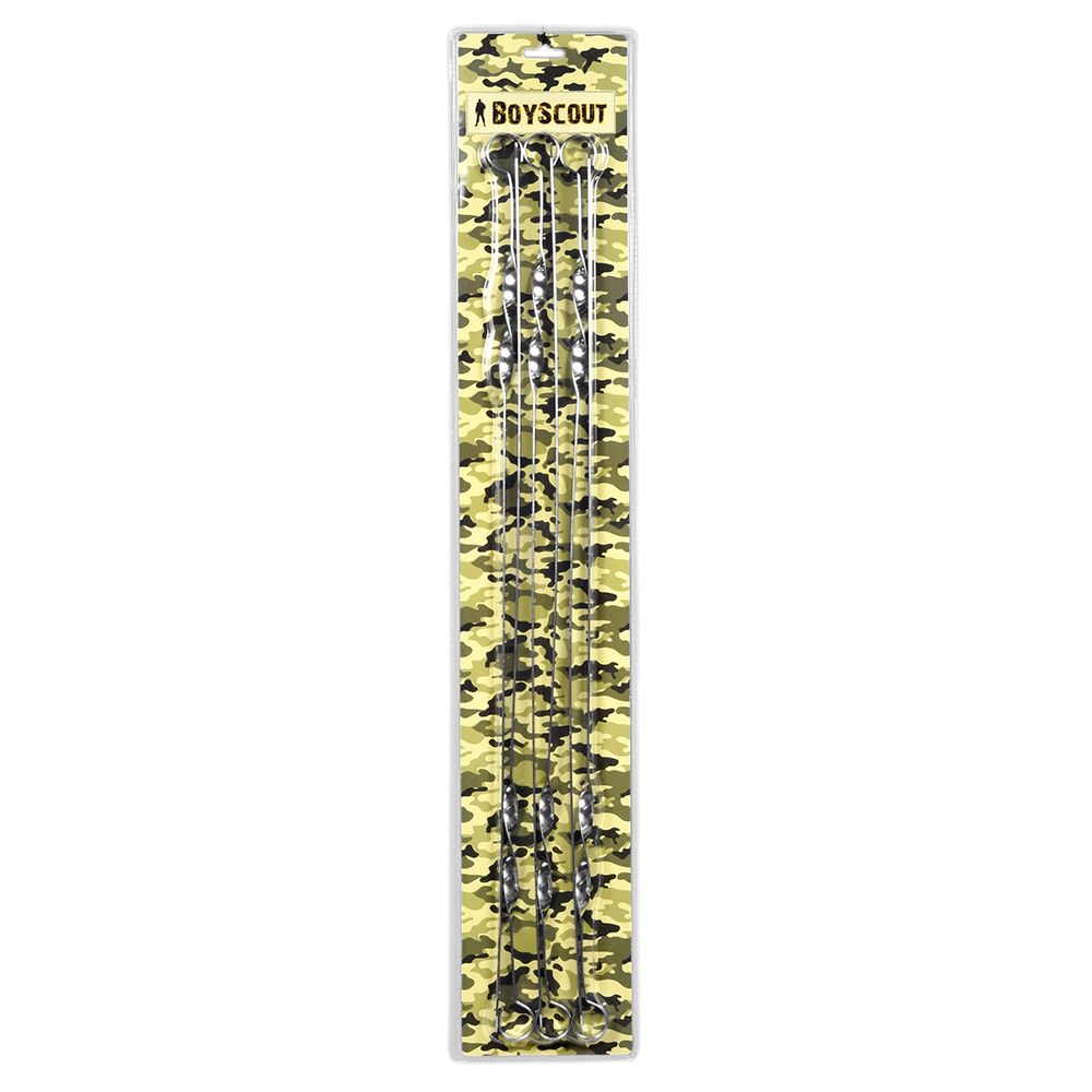 Набор профильных шампуров толщ 60см 1.5мм, ширина 1см, 6 штук в блистере Boyscout в Калининграде