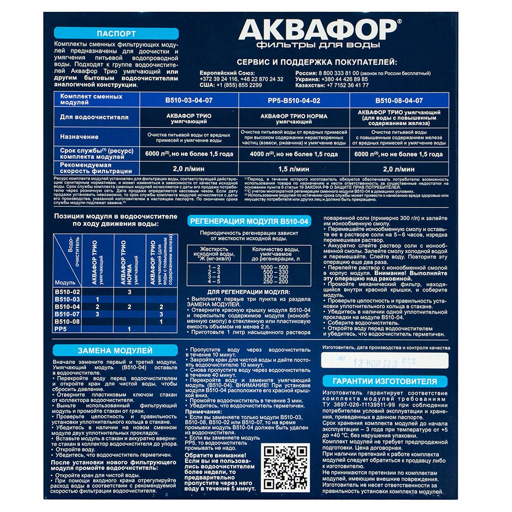 Порядок установки картриджей аквафор трио