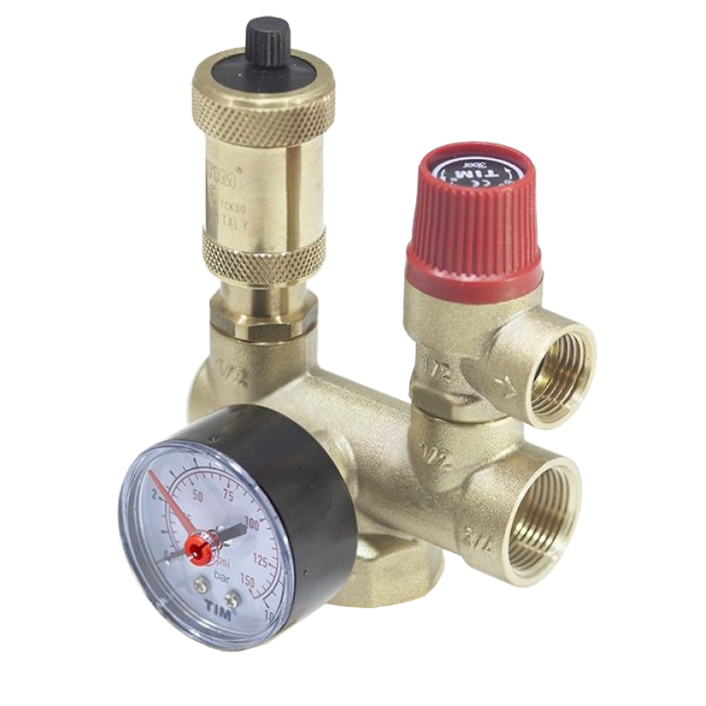 Группа безопасности котла проходная 1\"х 3/4\" (3bar), TIM в Калининграде